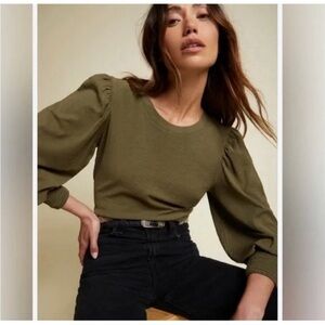 Nation LTD Loren Olive Long Sleeve Tee S